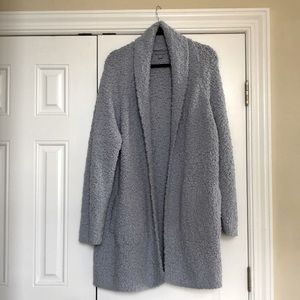 Barefoot Dreams 2X Women’s Heavy Long Boucle Cardigan. Light Blue. Like new.